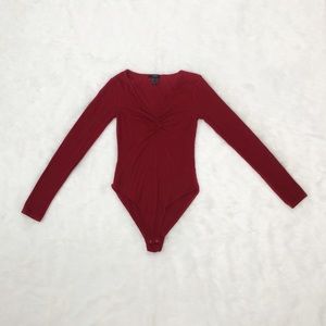 Ribbed red bodysuit